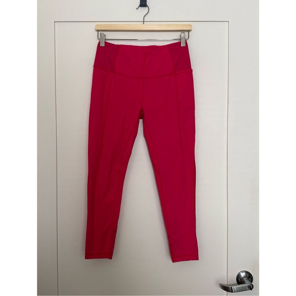 Sweaty Betty Super Soft 7/8 Leggings Womens Sz 8 Pink Pockets Yoga Gym Workout